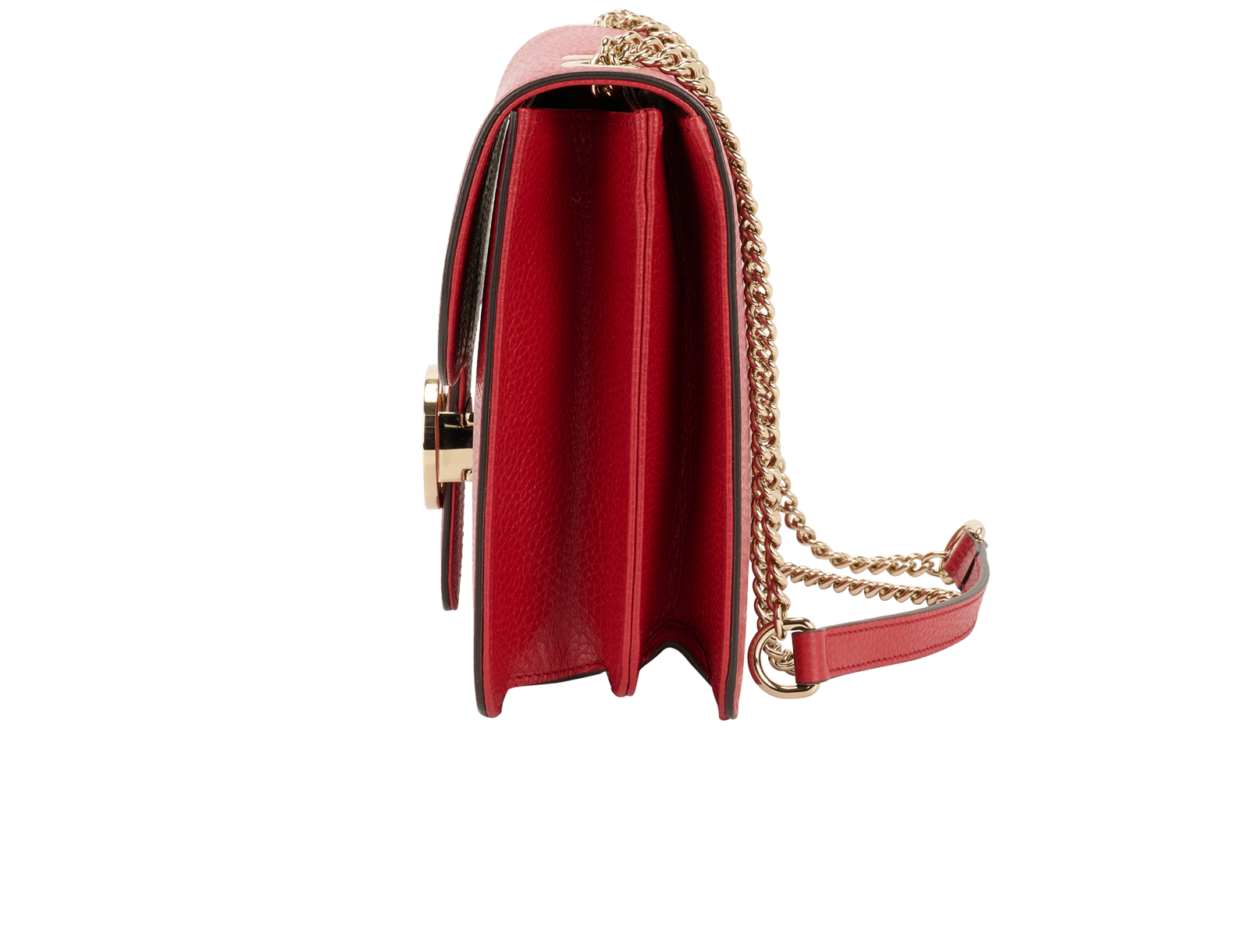 Interlocking GG Shoulder, &pound;650, Handbags, Red, Leather, Bottom view